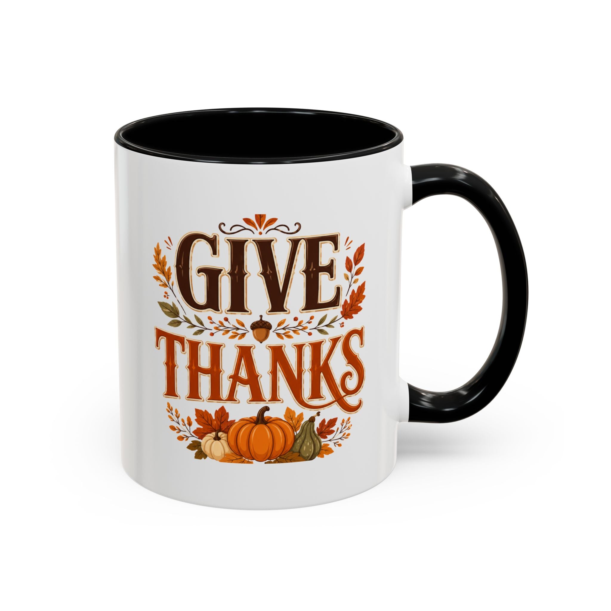 Thanksgiving Mug Give Thanks Coffee Mug — Thanksgiving Fall Accent Mug