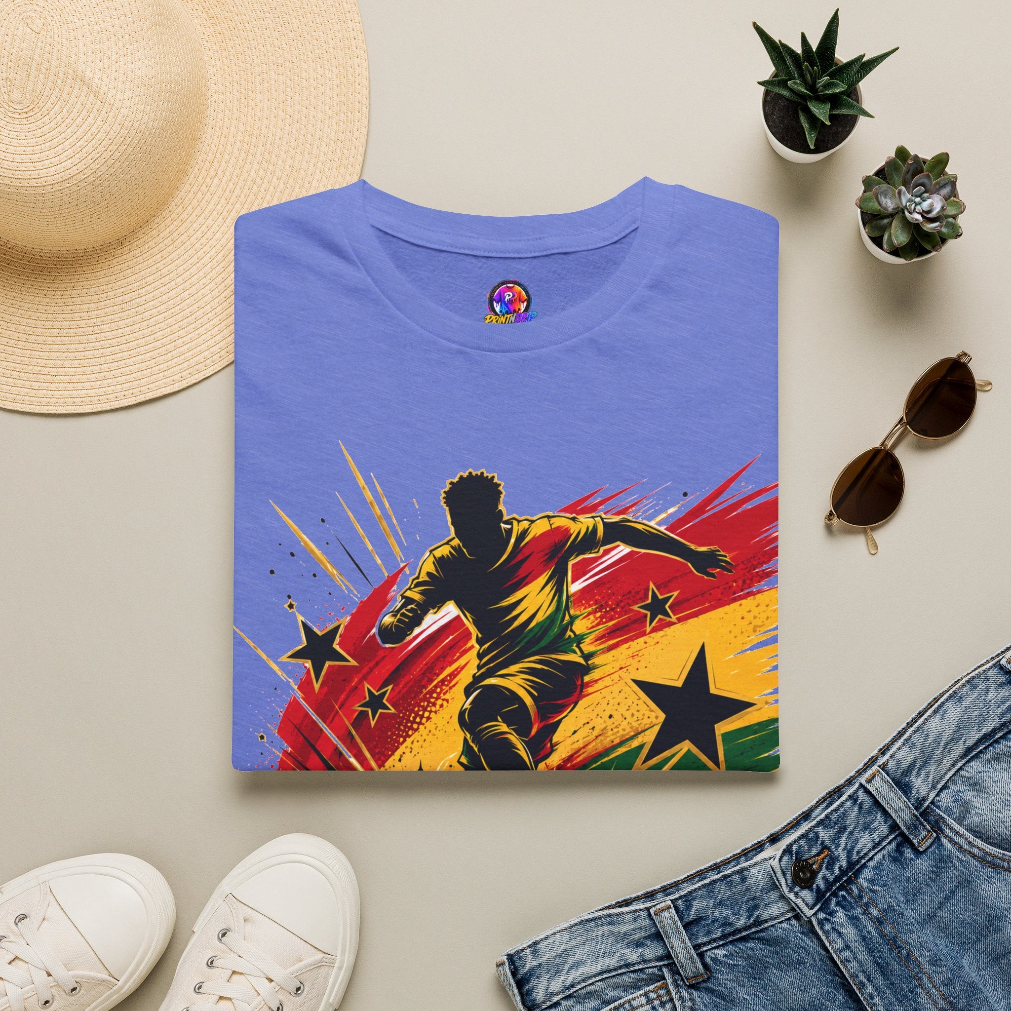 Ghana Star Power Soccer T-Shirt — Afro Football Fan Tee - Ghana T-Shirt
