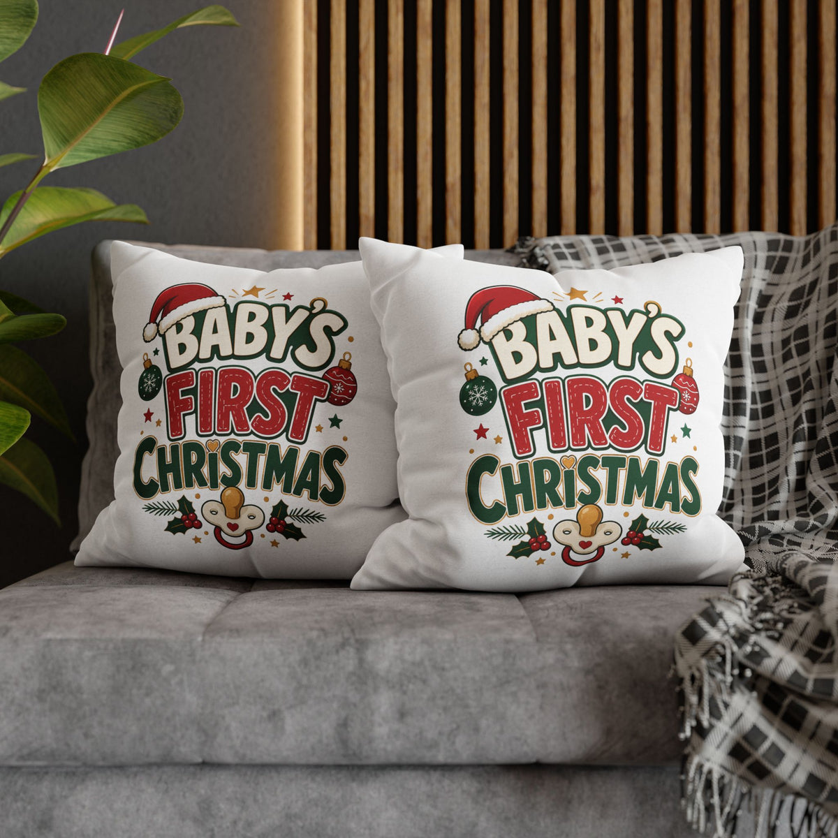 Baby's First Christmas Pillowcase — Festive Holiday Nursery Decor