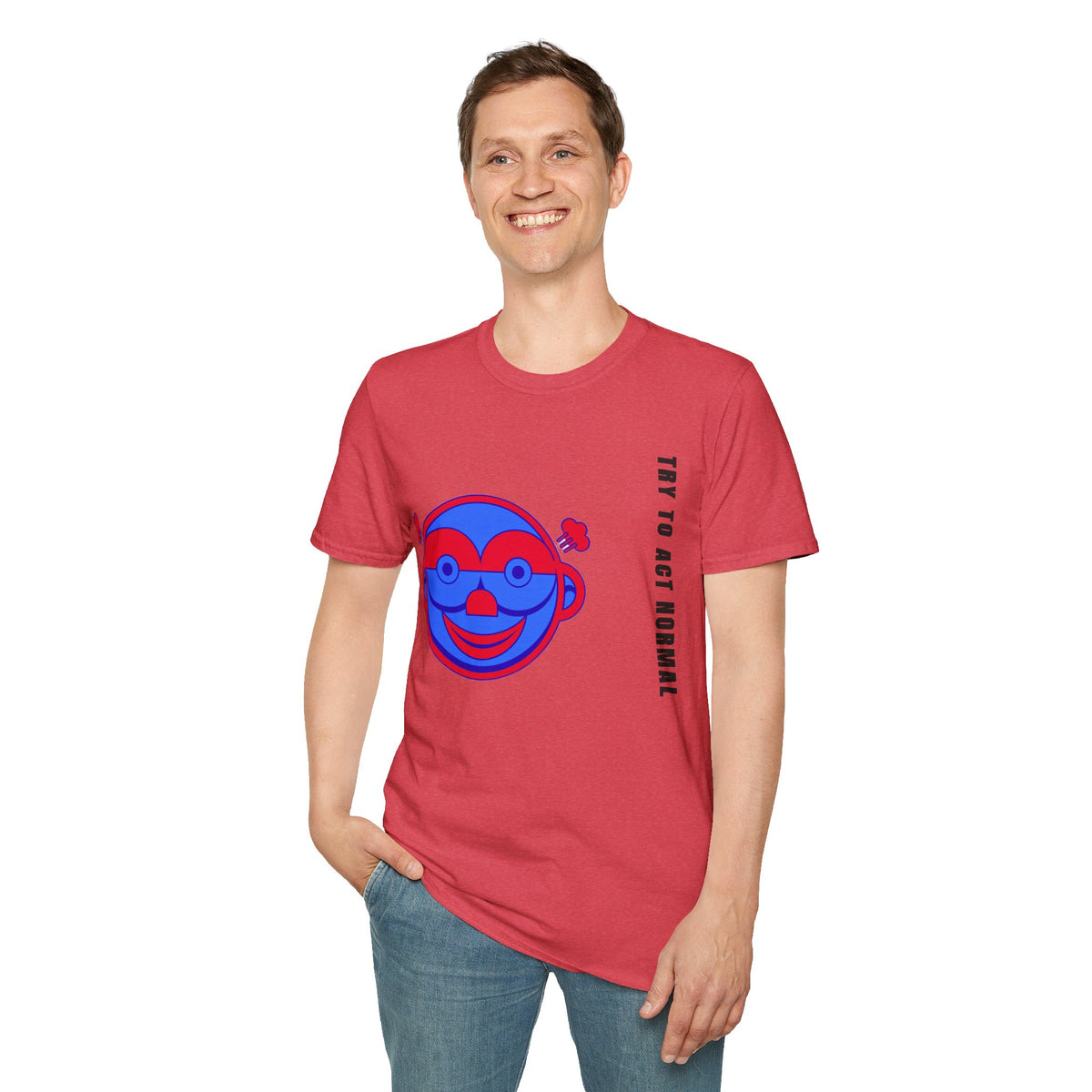 Peekaboo Monkey T-Shirt — Retro Red & Blue Cartoon Graphic Tee - Trending Now - September 2026