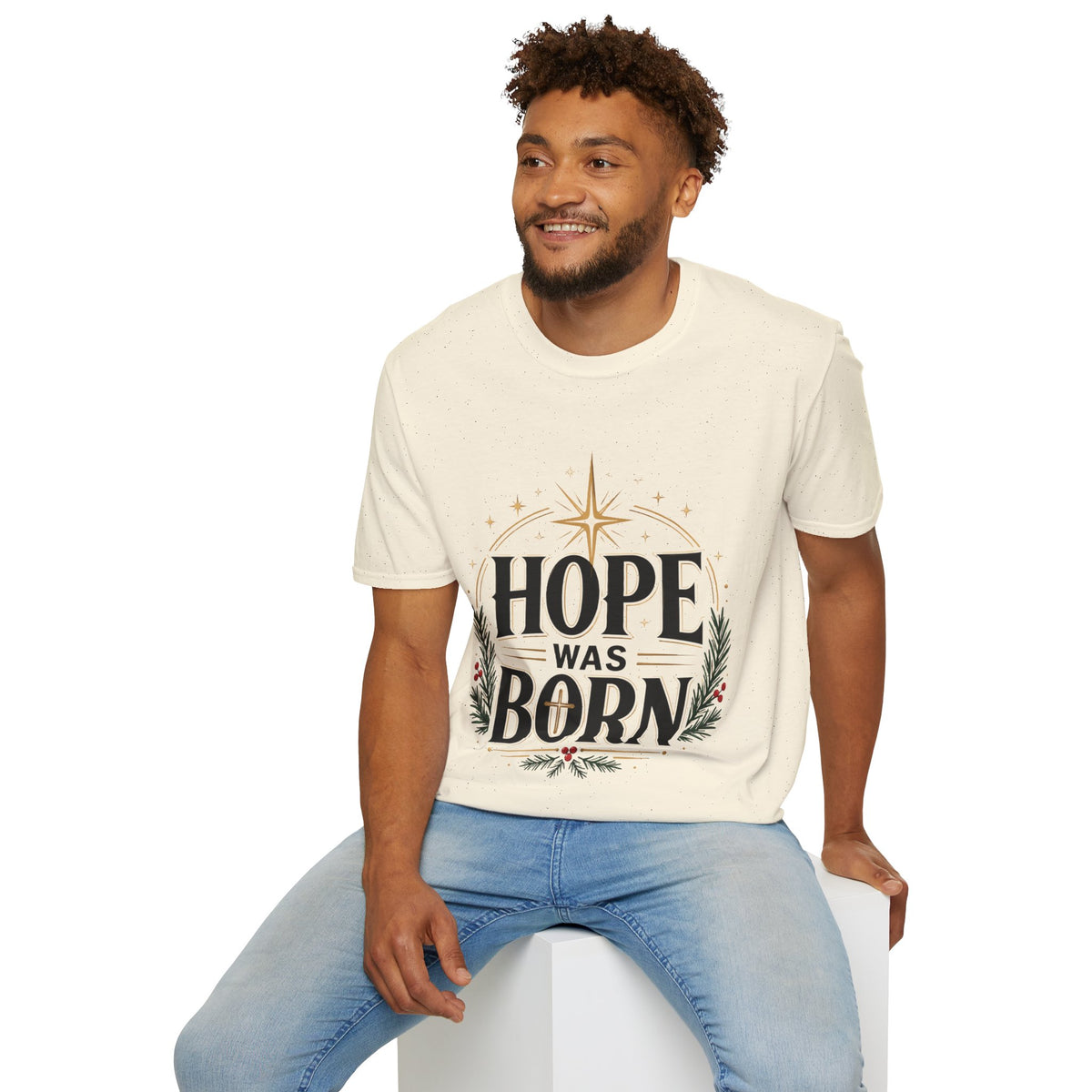 Hope Was Born T‑Shirt — Christmas Nativity Star Holiday Tee