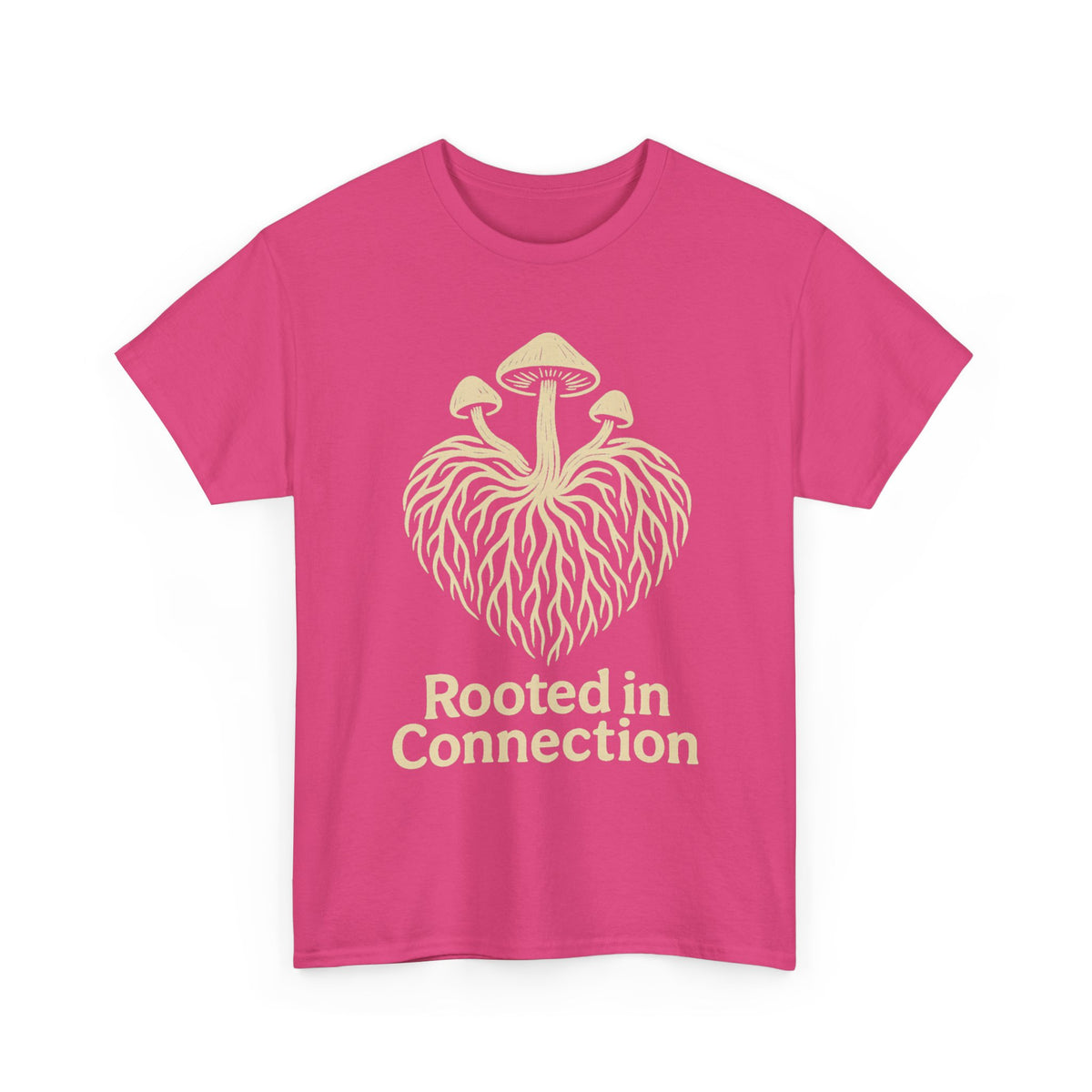 Rooted in Connection Mushroom Graphic Tee - Aesthetic Nature T-Shirt - Trending Now - September 2026