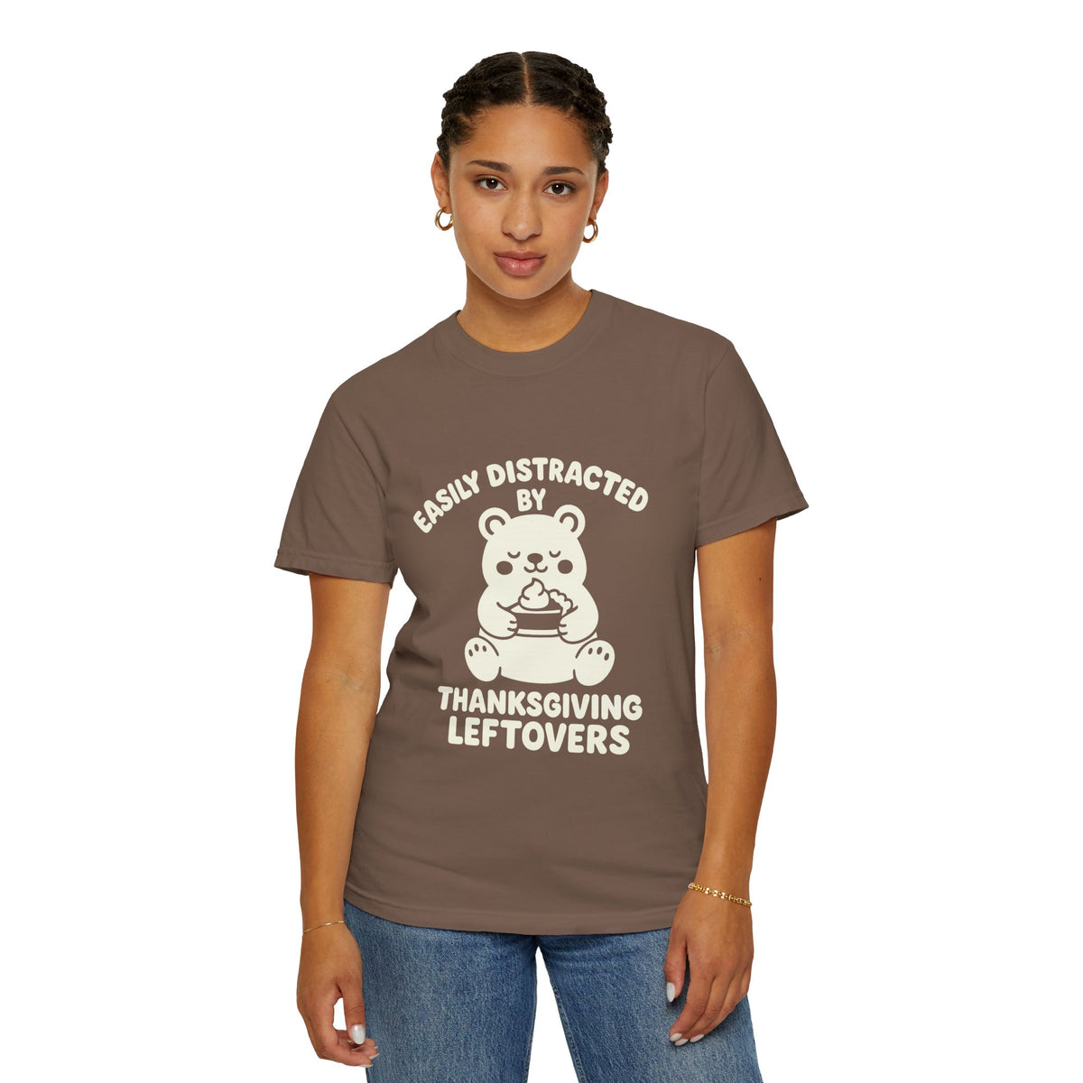 Easily Distracted by Thanksgiving Leftovers T-Shirt — Cute Turkey/Bear Holiday Tee - Trending Now - October 2026