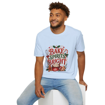 Bake Spirits Bright Holiday T-Shirt — Christmas Baking Graphic Tee