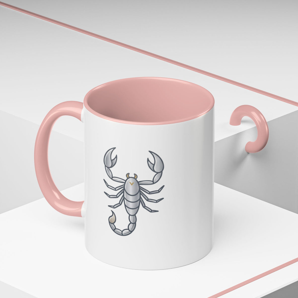 Scorpio Zodiac Accent Coffee Mug — Silver Scorpion Astrology Gift
