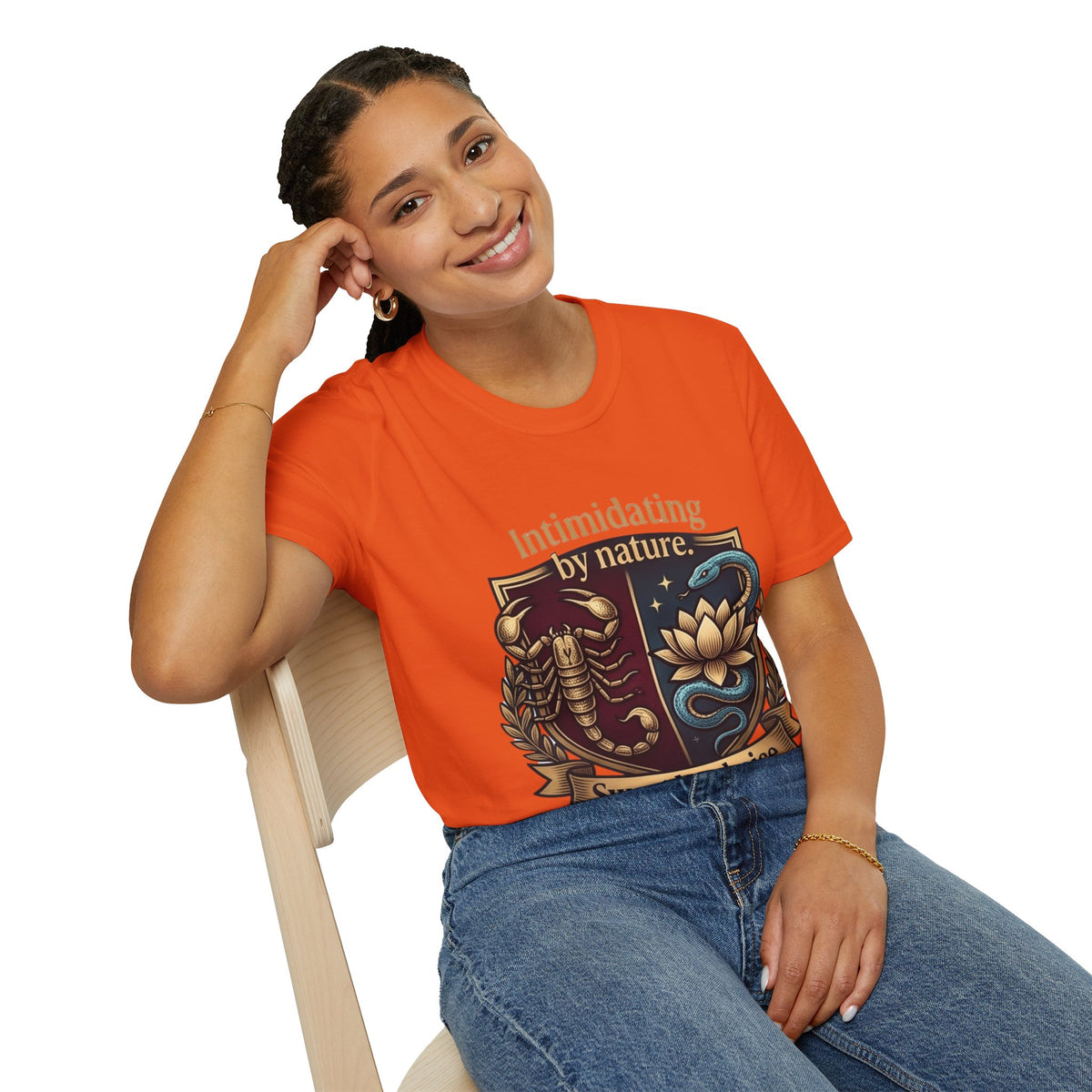 Intimidating by Nature T-Shirt — Scorpion & Snake Badge Design