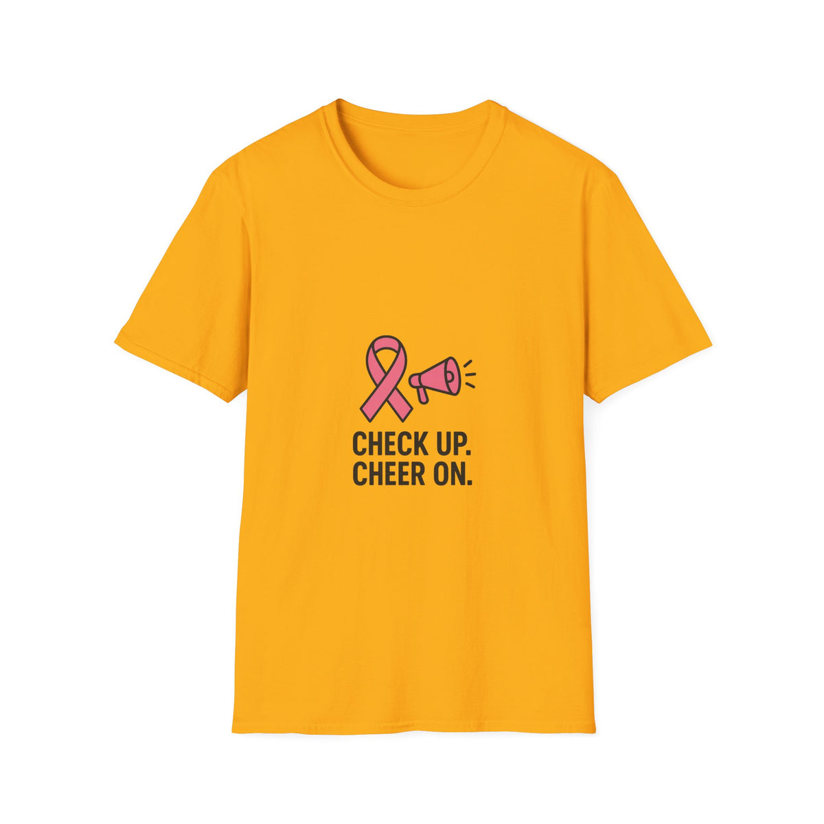 Breast Cancer Awareness T-Shirt — "Check Up. Cheer On." Pink Ribbon Design - Trending Now - October 2026