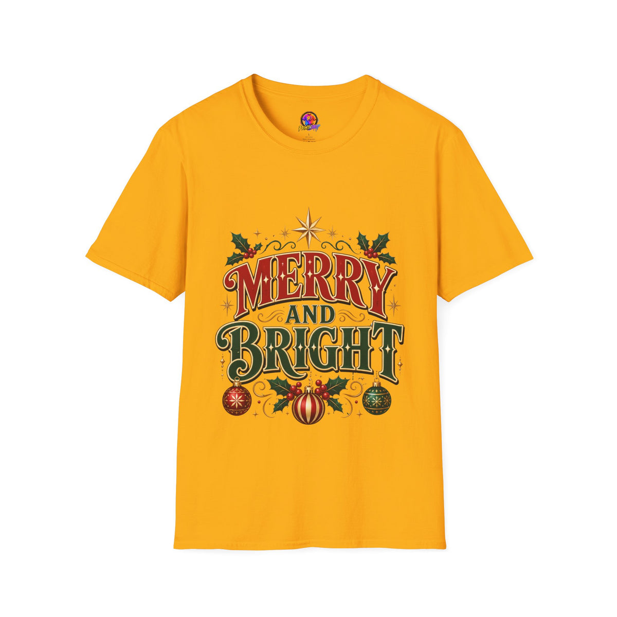 Merry and Bright T-Shirt — Festive Christmas Holiday Tee