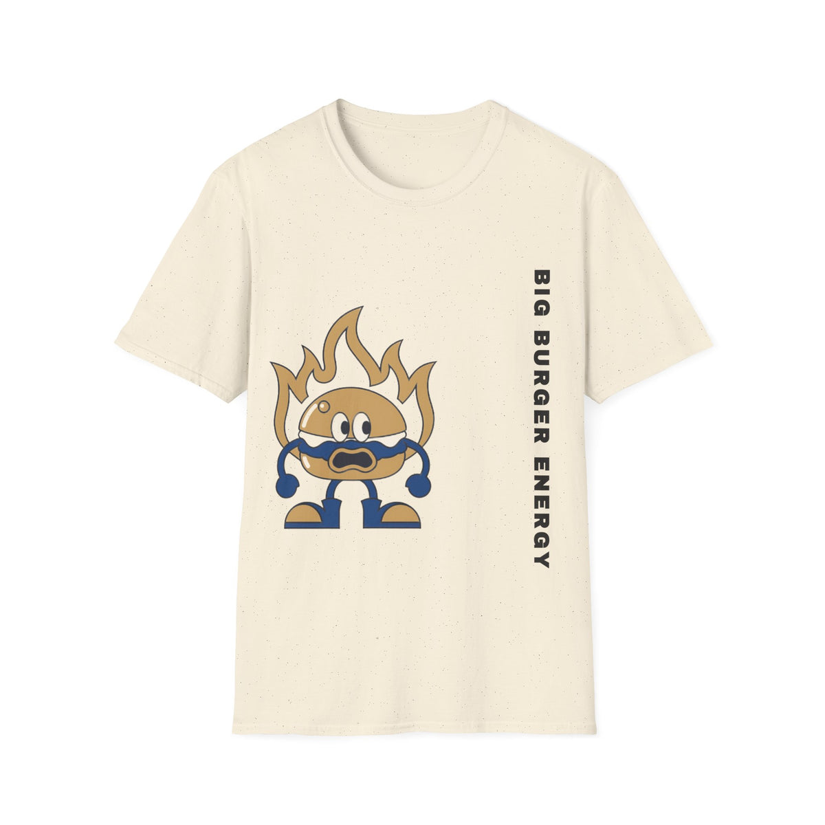 Burger Mascot T‑Shirt — ‘Big Burger’ Flame Character Graphic Tee - Trending Now - September 2026