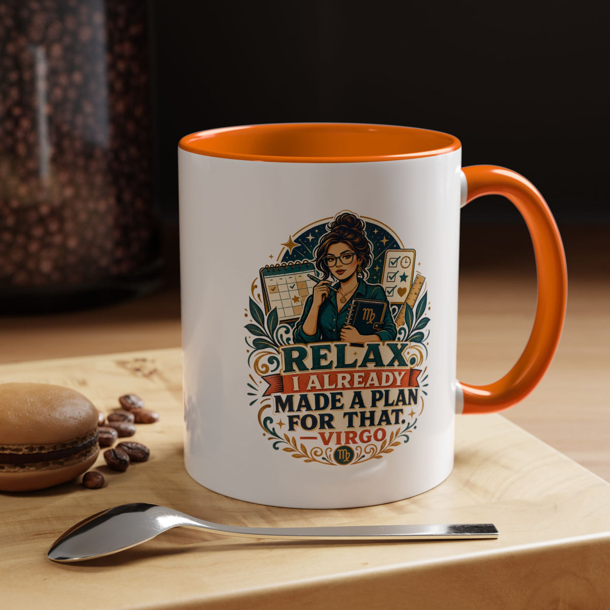 Virgo Zodiac Mug Accent Coffee Mug — "Relax I Already Made a Plan for That" Virgo Astrology Mug