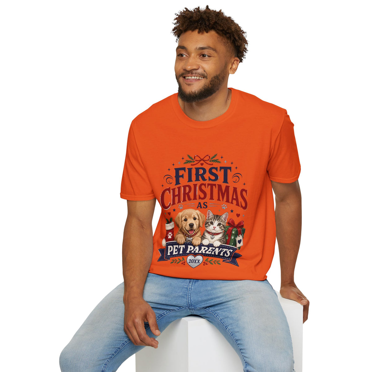 T-Shirt — "First Christmas as Pet Parents" Holiday Tee