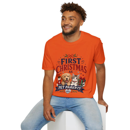 T-Shirt — "First Christmas as Pet Parents" Holiday Tee