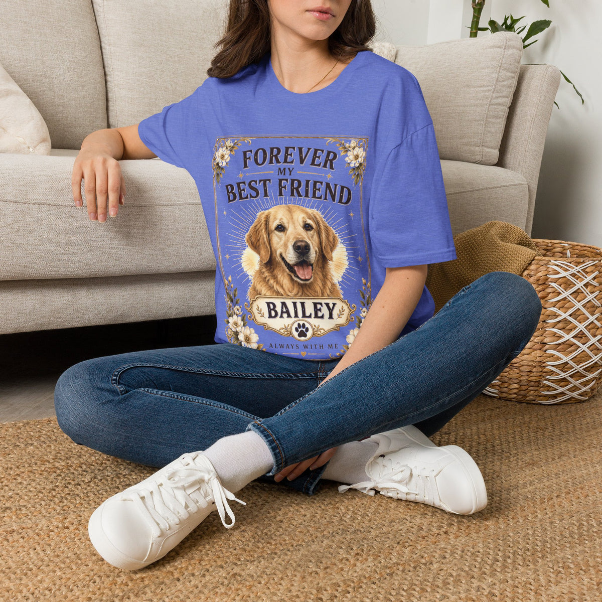Forever My Best Friend Dog T-Shirt — Personalized Golden Retriever Tribute