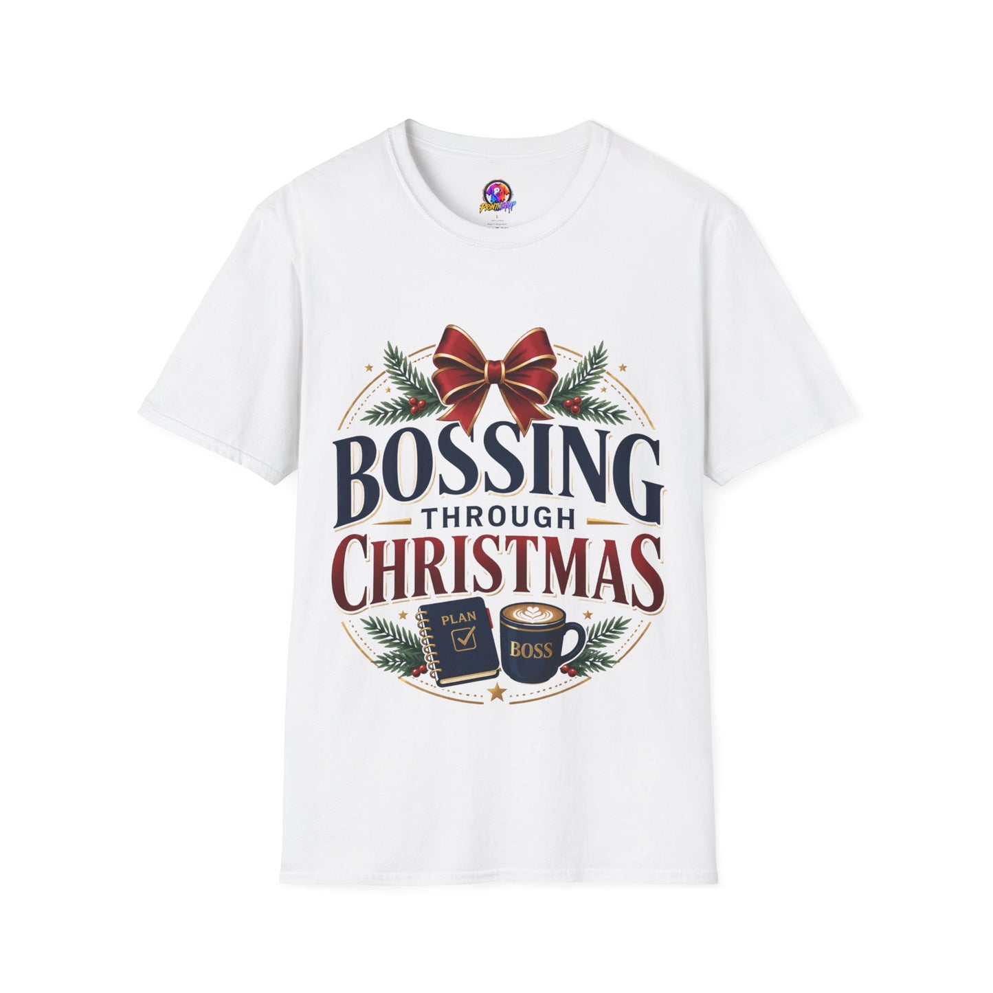 Christmas “Bossing Through Christmas” T‑Shirt — Funny Holiday Boss Gift