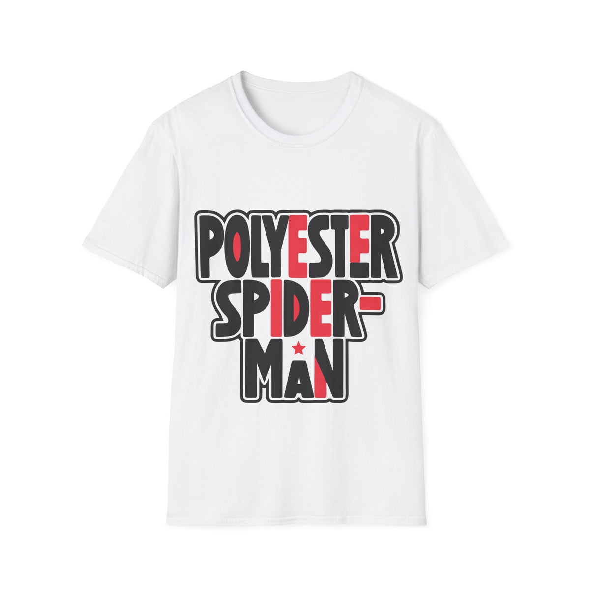 Polyester Spider-Man Bold Distressed Block Tee - Funny Comic Parody Graphic T-Shirt - Trending Now - September 2026