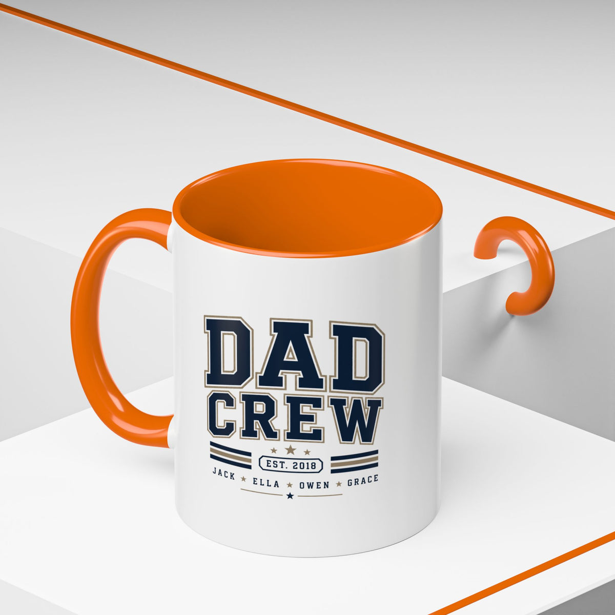 Milo Bailey Dog Dad Mom Dad Crew Accent Coffee Mug — Personalized Family Names, Established Date Coffee Cup