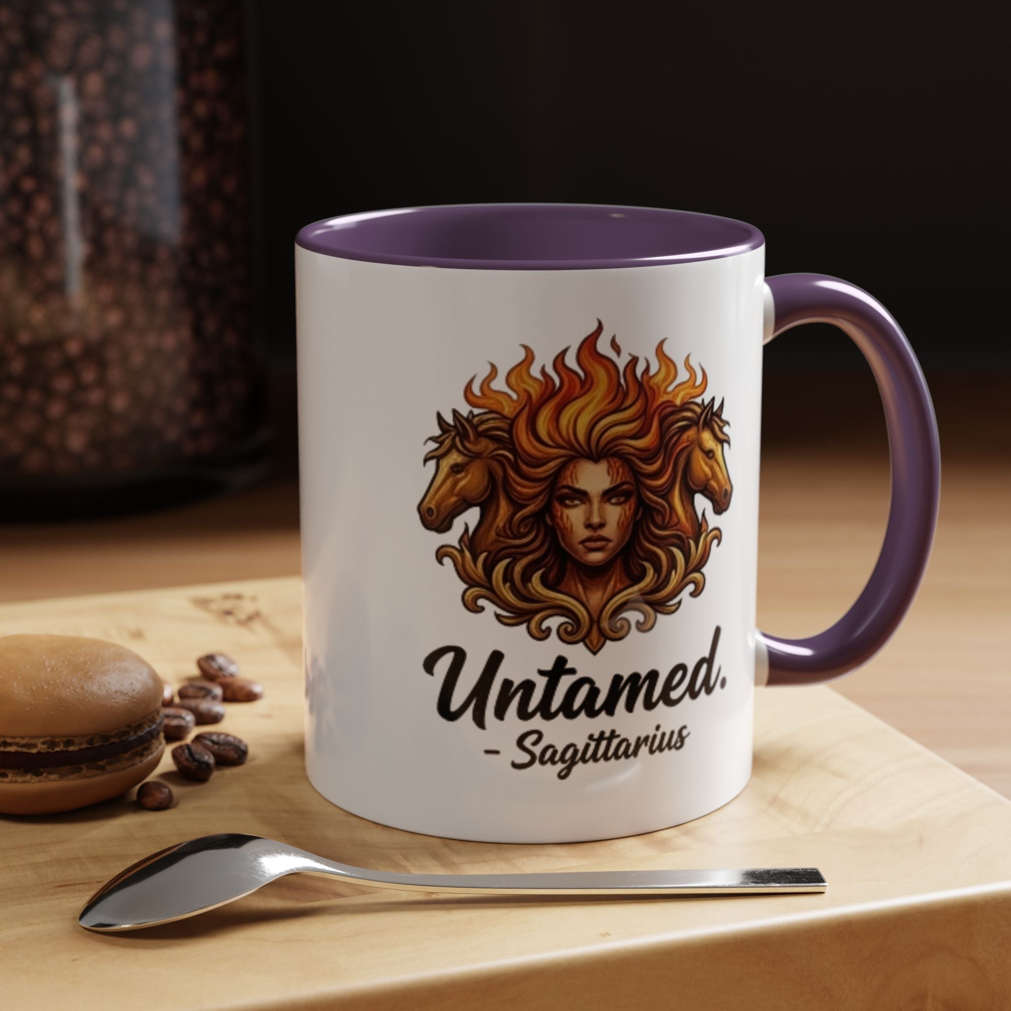 Untamed Sagittarius Coffee Mug — Zodiac Archer Accent Mug (11 oz)