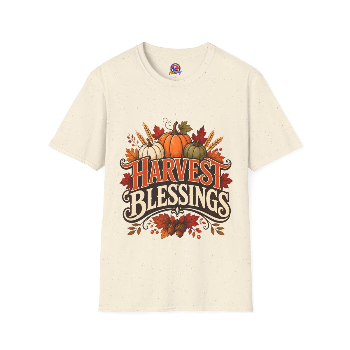 Thanksgiving T-Shirt Harvest Blessings T-Shirt — Fall Pumpkin Harvest Graphic Tee for Thanksgiving