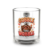 Glass Mug — "Gobble Till You Wobble" Thanksgiving Turkey Coffee Mug (10 oz)