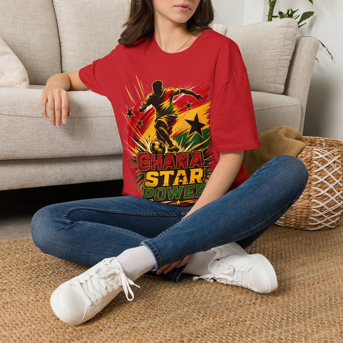 Ghana Star Power Soccer T-Shirt — Afro Football Fan Tee - Ghana T-Shirt