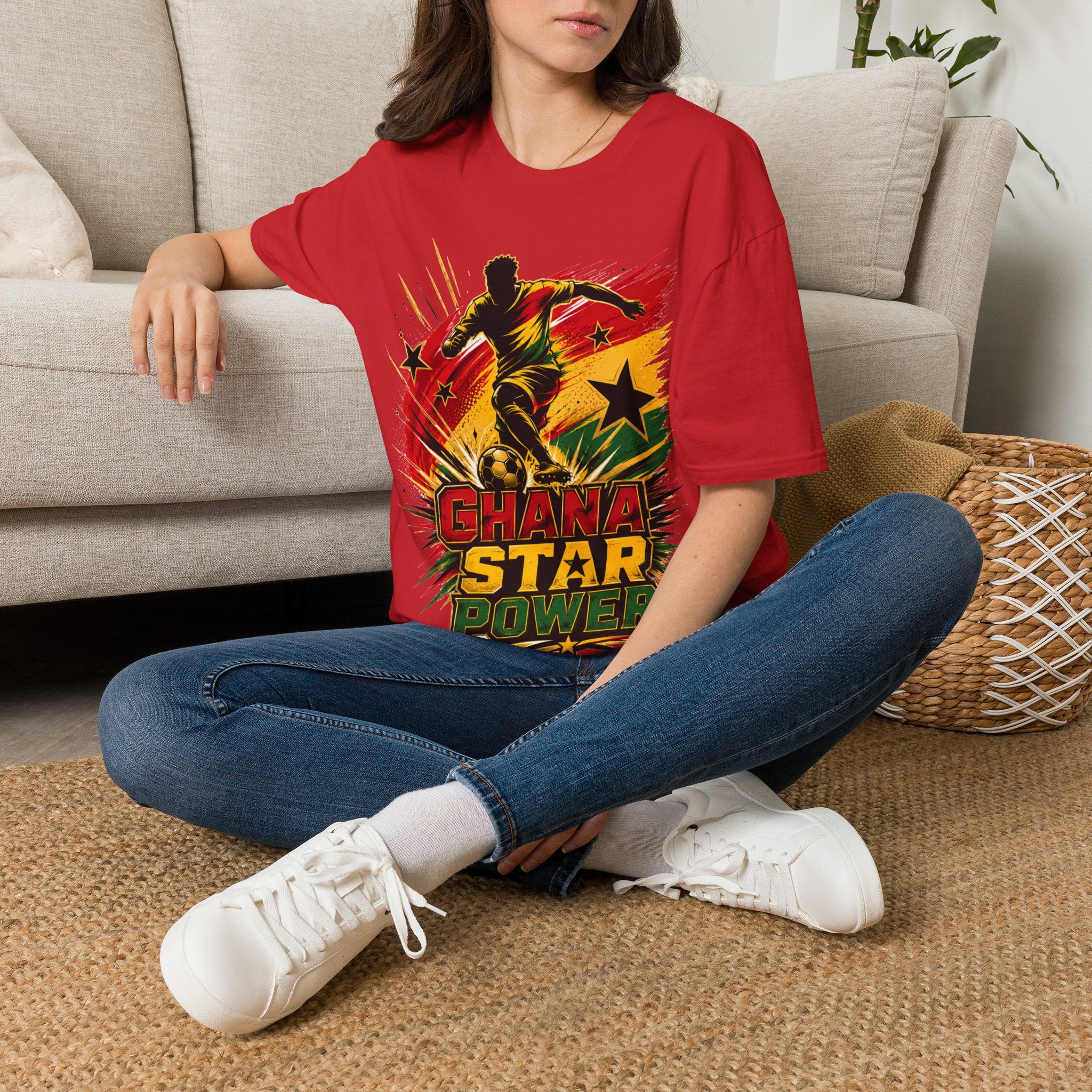 Ghana Star Power Soccer T-Shirt — Afro Football Fan Tee - Ghana T-Shirt