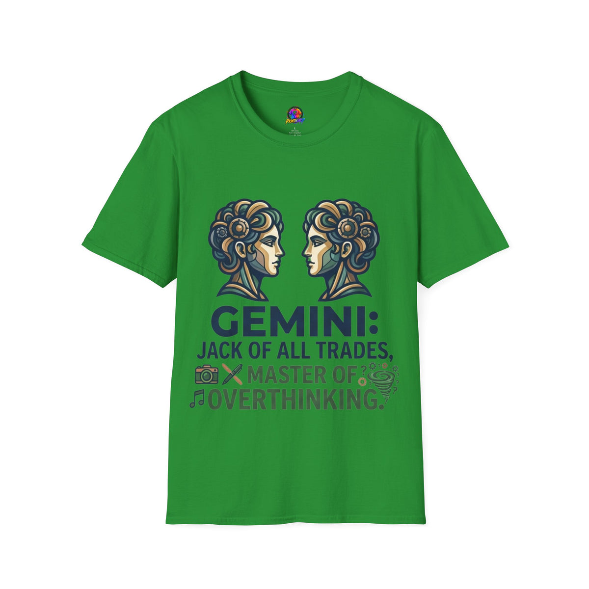 Gemini Zodiac T‑Shirt — Vintage Twins Astrology Tee ("Gemini: Jack of All Trades")