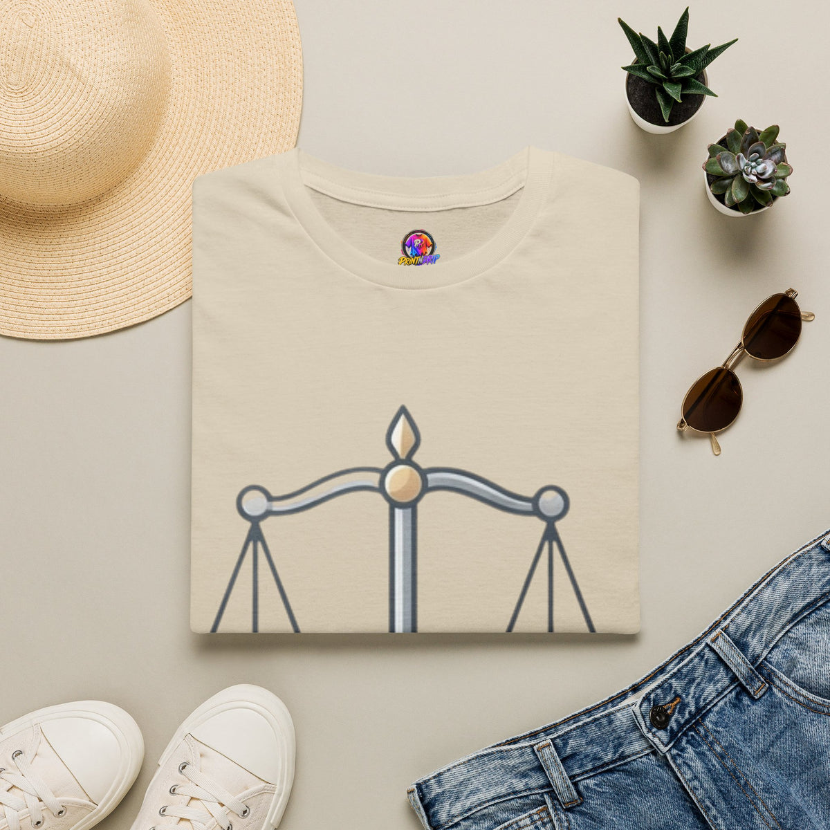 Libra Scales T-Shirt — Zodiac Balance Graphic Tee