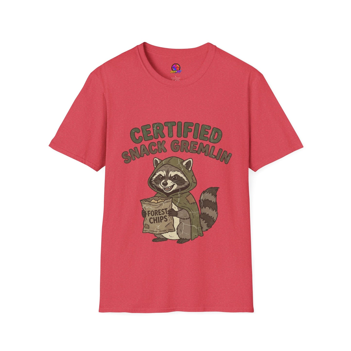 Certified Snack Gremlin T-Shirt — Funny Raccoon Snack Lover Tee