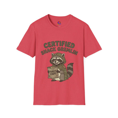 Certified Snack Gremlin T-Shirt — Funny Raccoon Snack Lover Tee