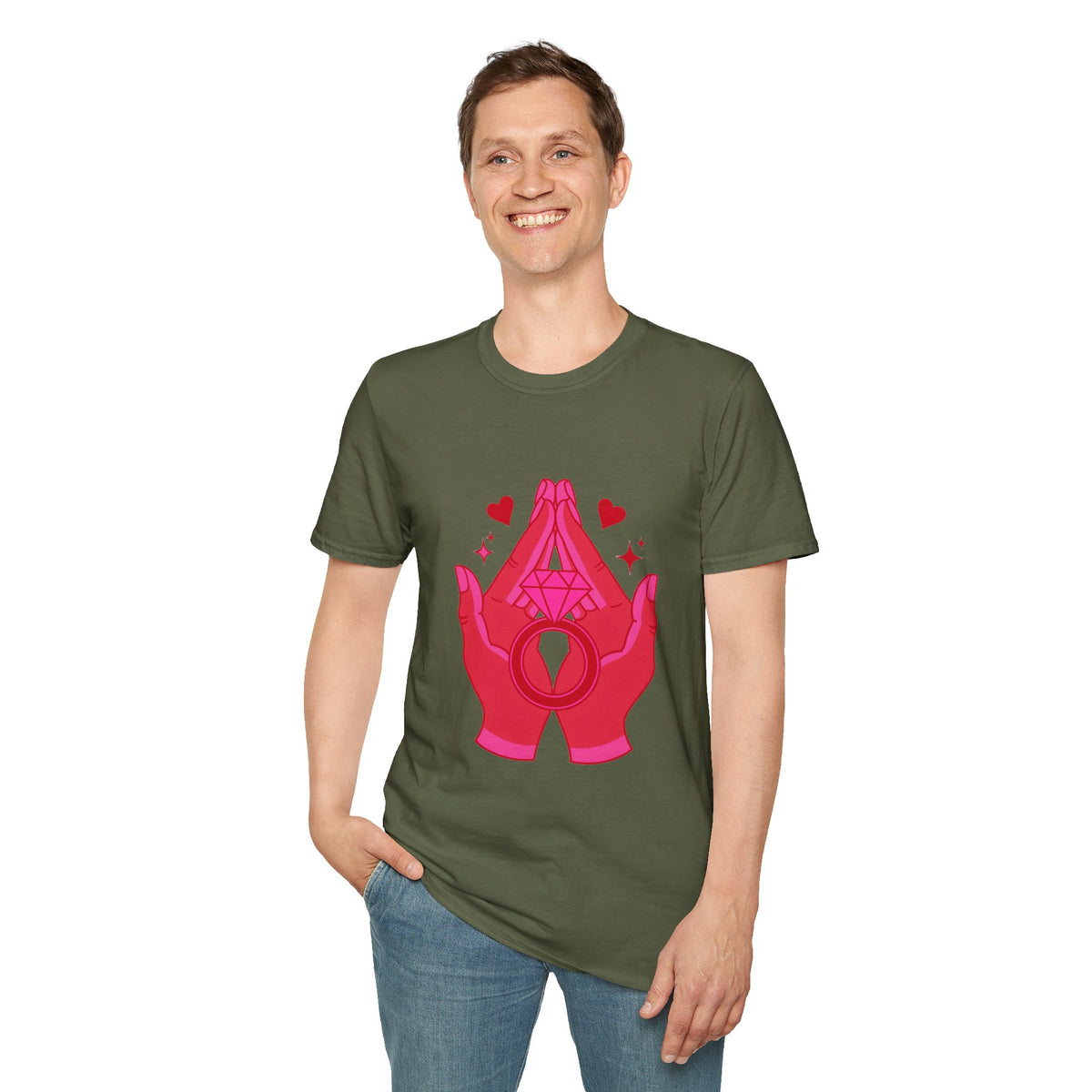 Manifested Hands Graphic T-Shirt — Pink Prayer Hands with Hearts - Trending Now - September 2026