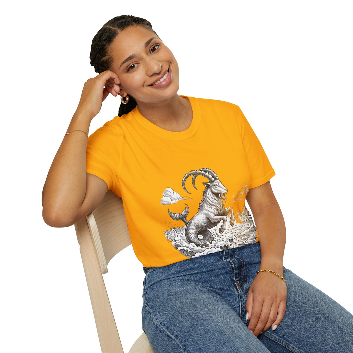 Capricorn Goat-Mermaid T-Shirt — Mythical Sea Goat Zodiac Tee
