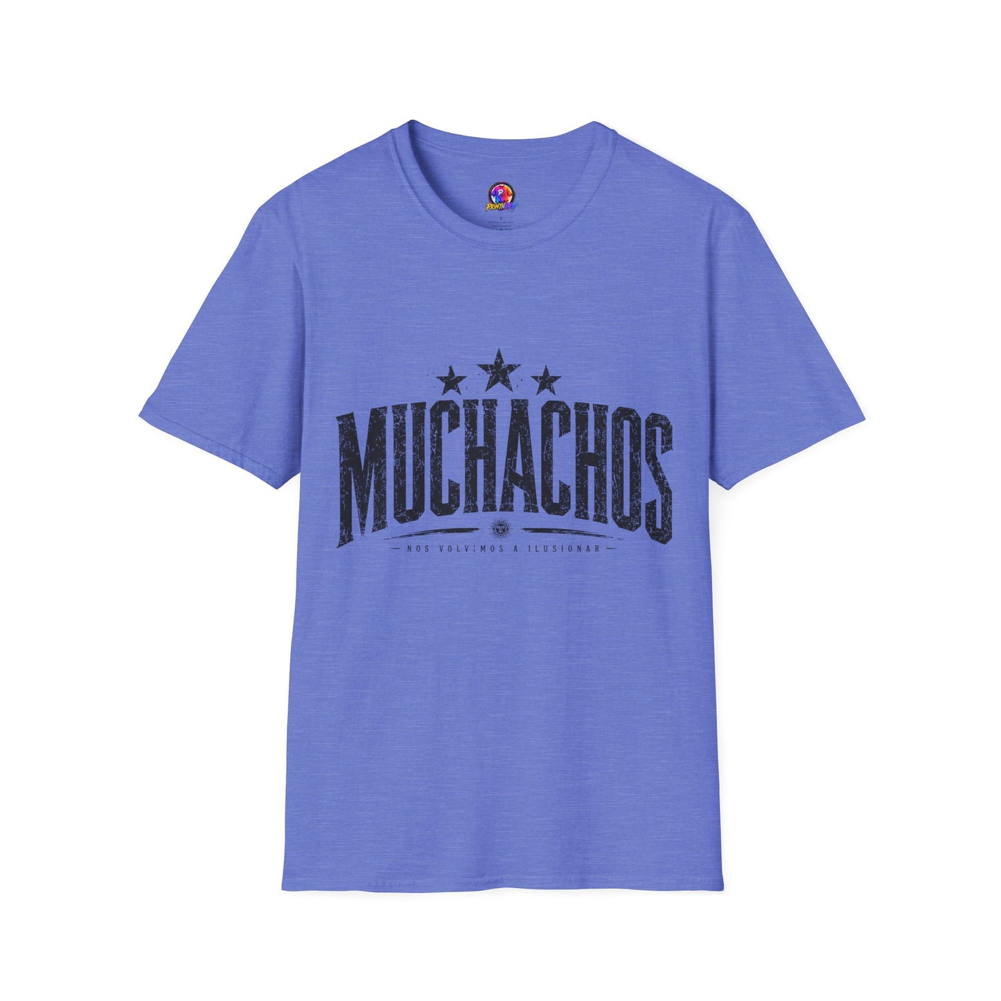 Muchachos Graphic T‑Shirt — Vintage Distressed Crew Tee - Argentina Song, slogan, favorite chant