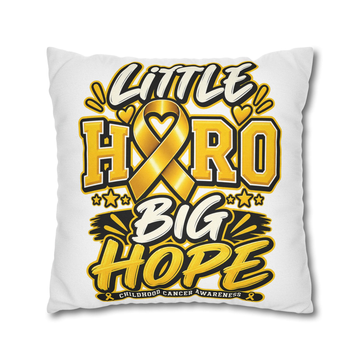 Pillowcase — "Little Hero Big Hope" Childhood Cancer Awareness Cushion Cover