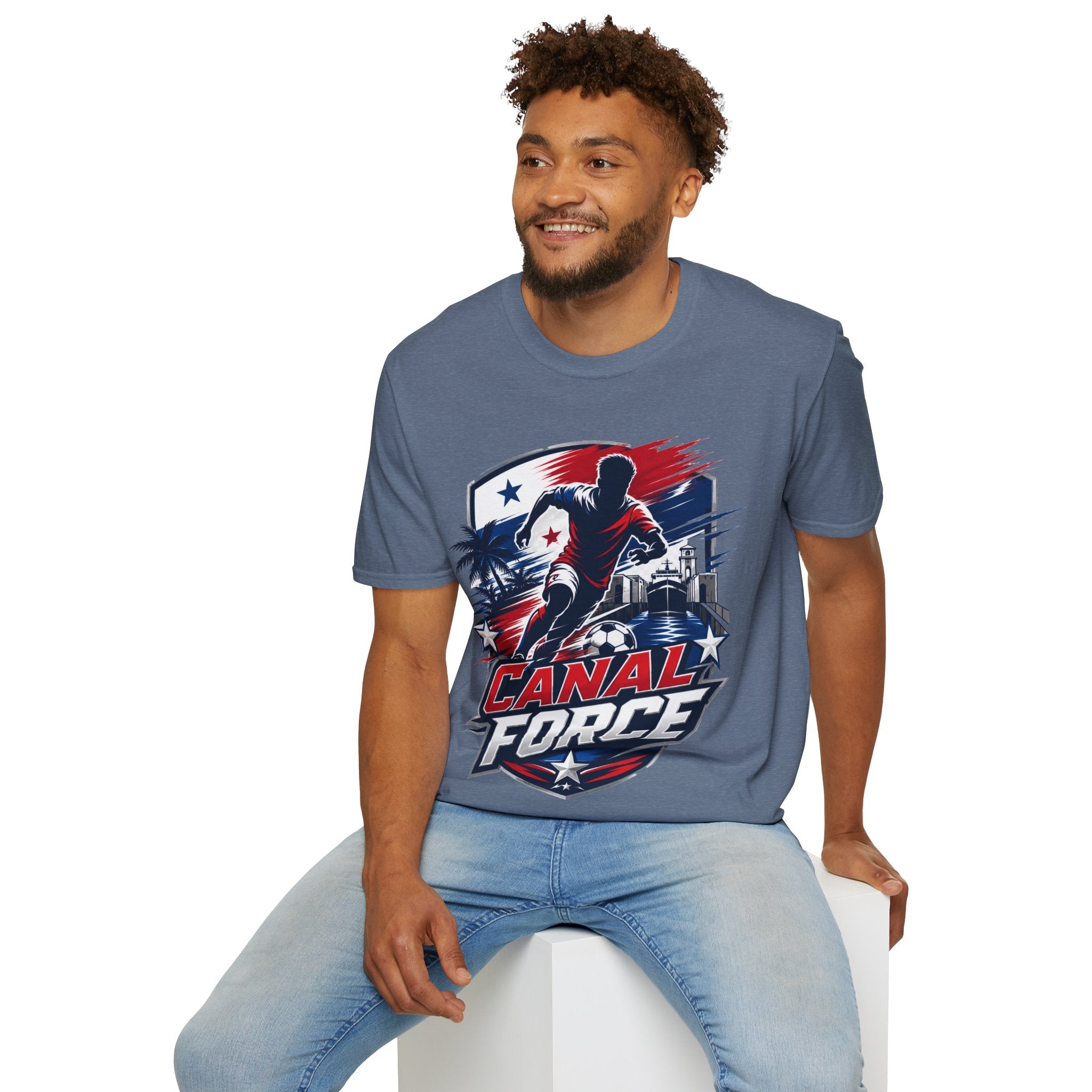 Canal Force Soccer T-Shirt - Patriotic Player Graphic Tee - Panama Shirt