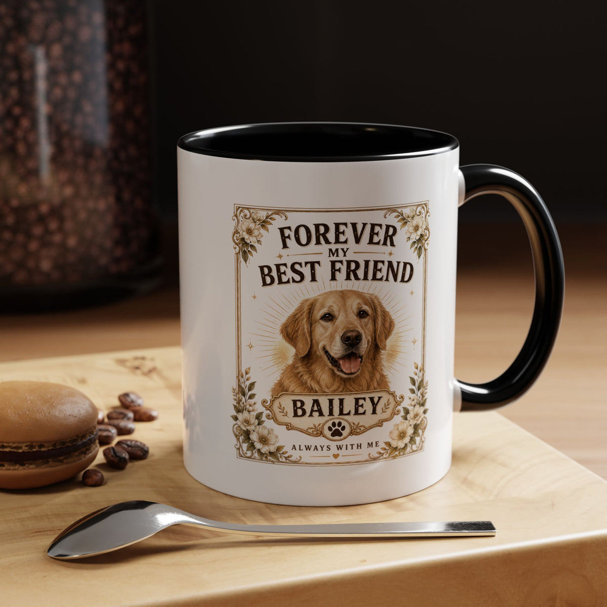 Milo Bailey Dog Dad Mom Forever My Best Friend Dog Mug — Personalized Golden Retriever Coffee Cup