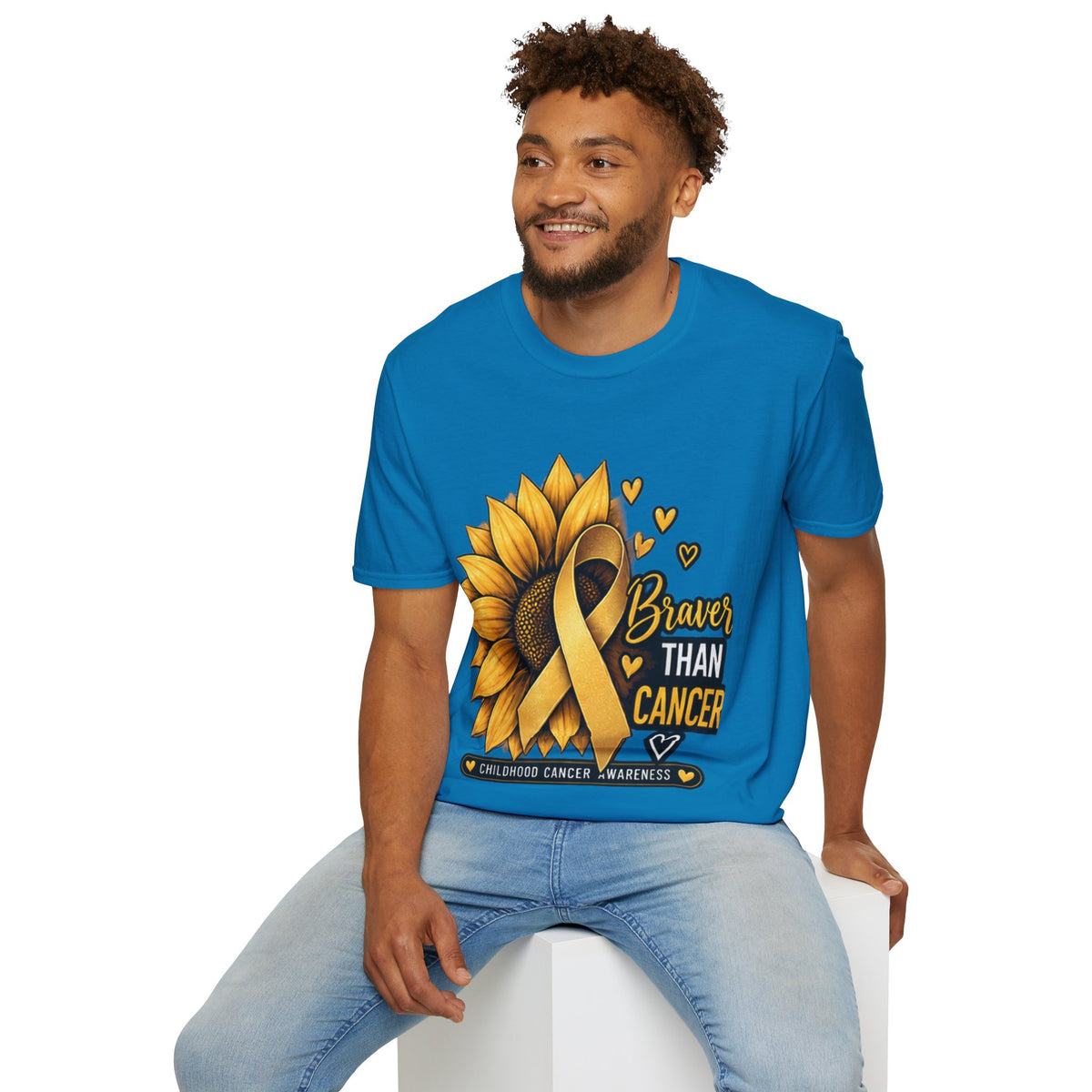 Braver Than Cancer Childhood Cancer Awareness Sunflower T-Shirt