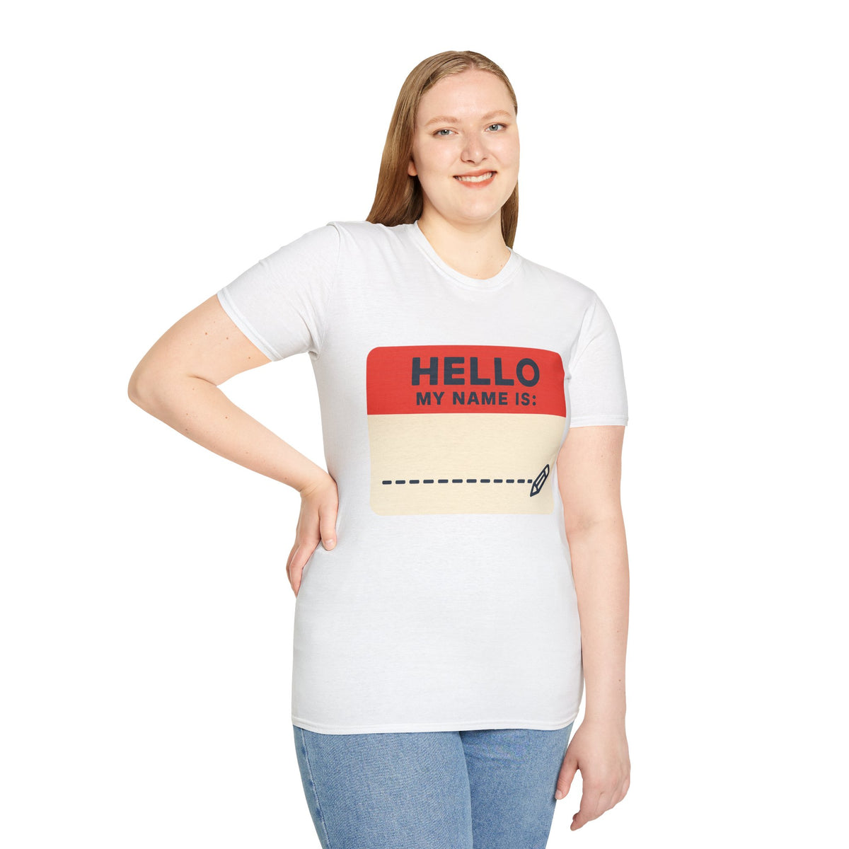Hello My Name Is Name Tag T-Shirt — Funny Novelty Graphic Tee - Trending Now - August 2026
