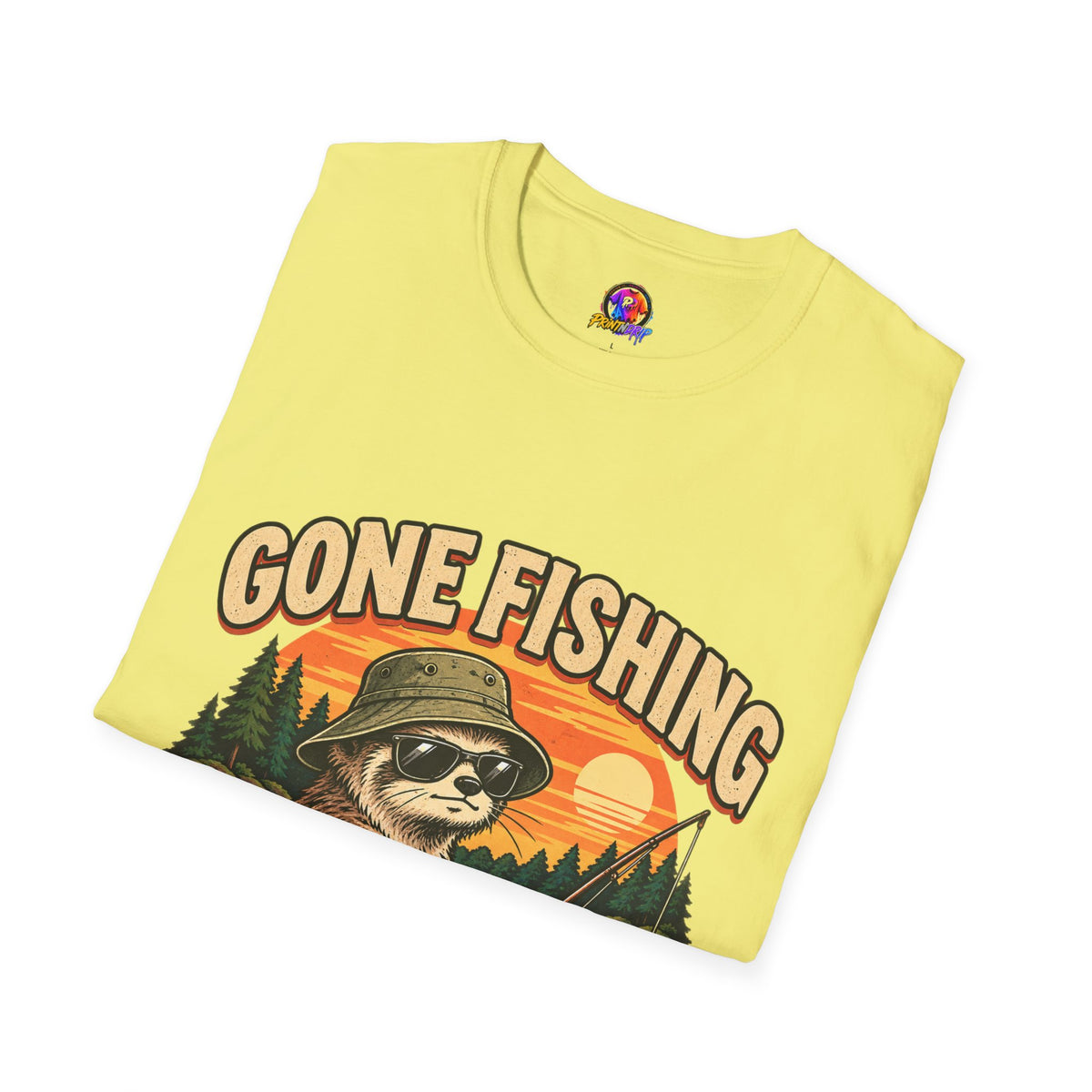 Funny And Witty T-Shirt — “Gone Fishing, Avoiding Feelings” Sloth Fishing Graphic Tee