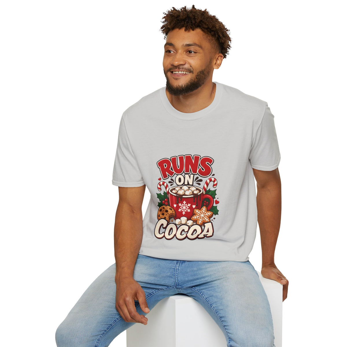 T-Shirt — Runs On Cocoa Holiday Graphic Tee