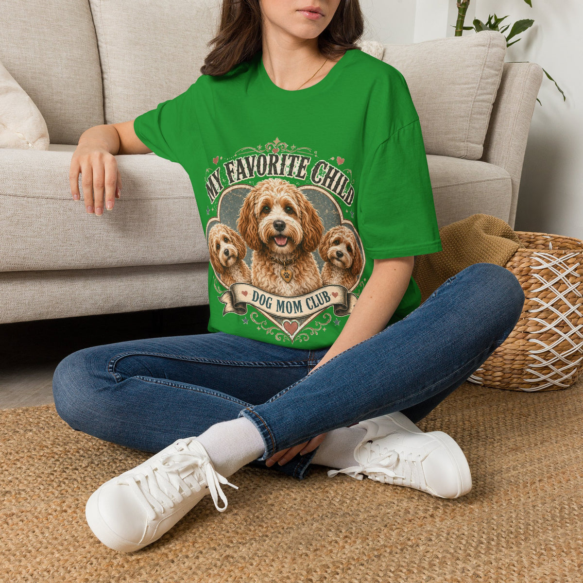 Dog Mom T-Shirt — "My Favorite Child" Cavalier Love Graphic Tee