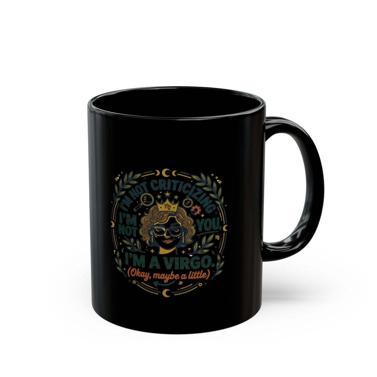 Virgo Zodiac Mug — Funny "I'm a Virgo (Okay, Maybe a Little)" Black Coffee Cup