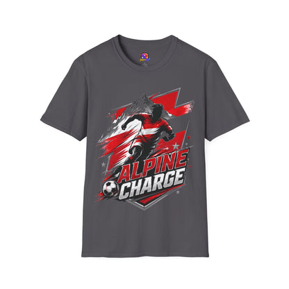 Austria  Alpine Charge Soccer T-Shirt — Mountain Football Graphic Tee -