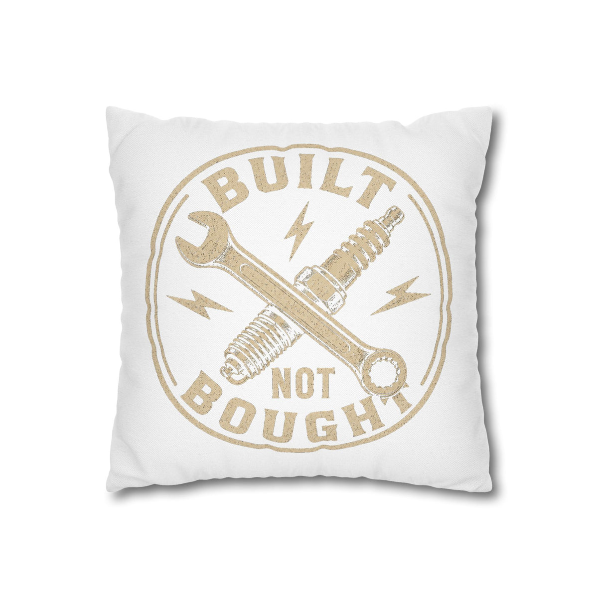 Built Not Bought Garage Milo Bailey Dog Dad Mom Pillowcase — Mechanic Tool Spark Plug Accent Pillowcase