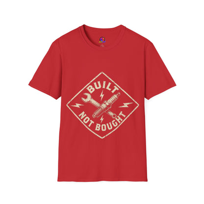 Built Not Bought T-Shirt — Vintage Mechanic Auto Repair Tee