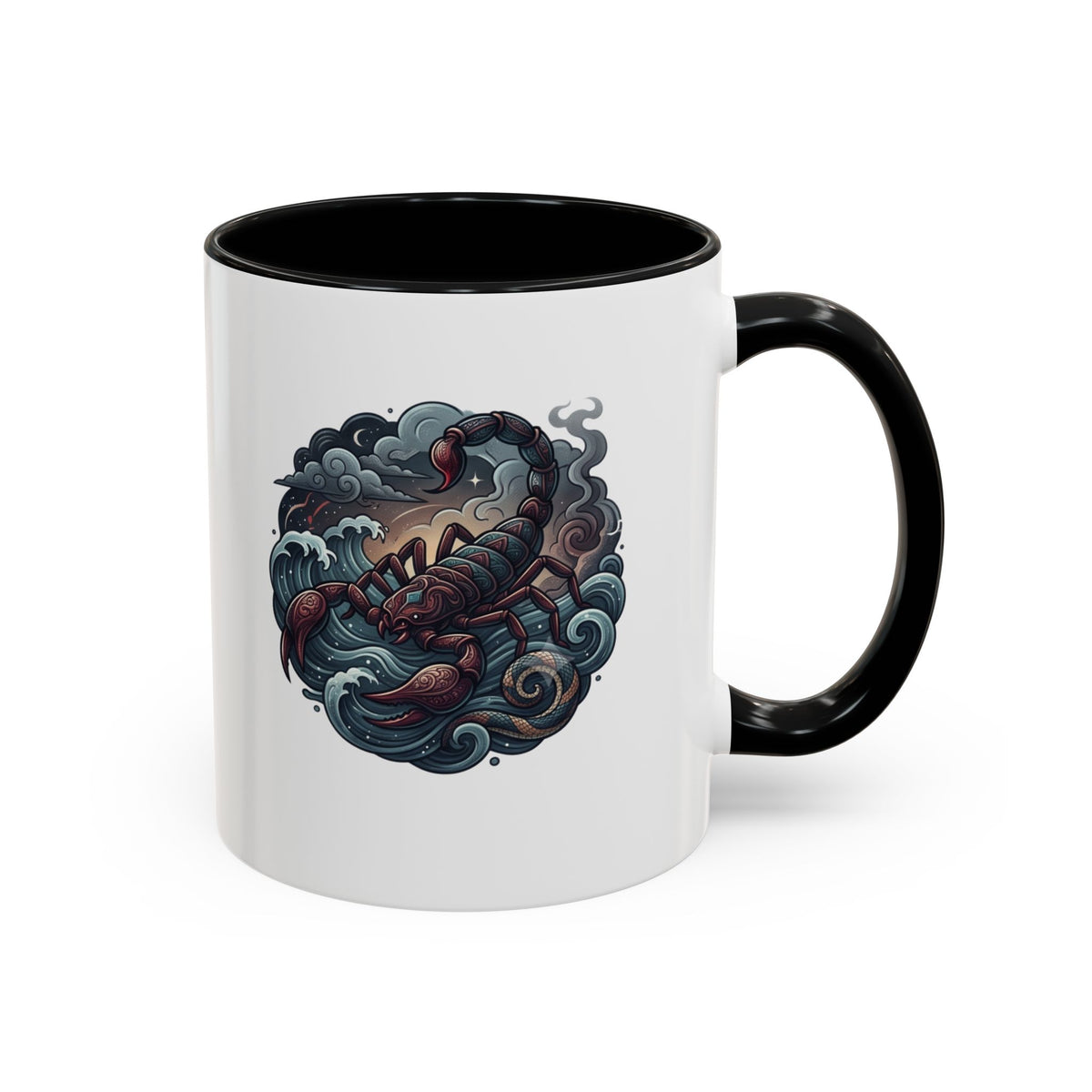 Scorpion Ocean Accent Coffee Mug – Nautical Tattoo-Style