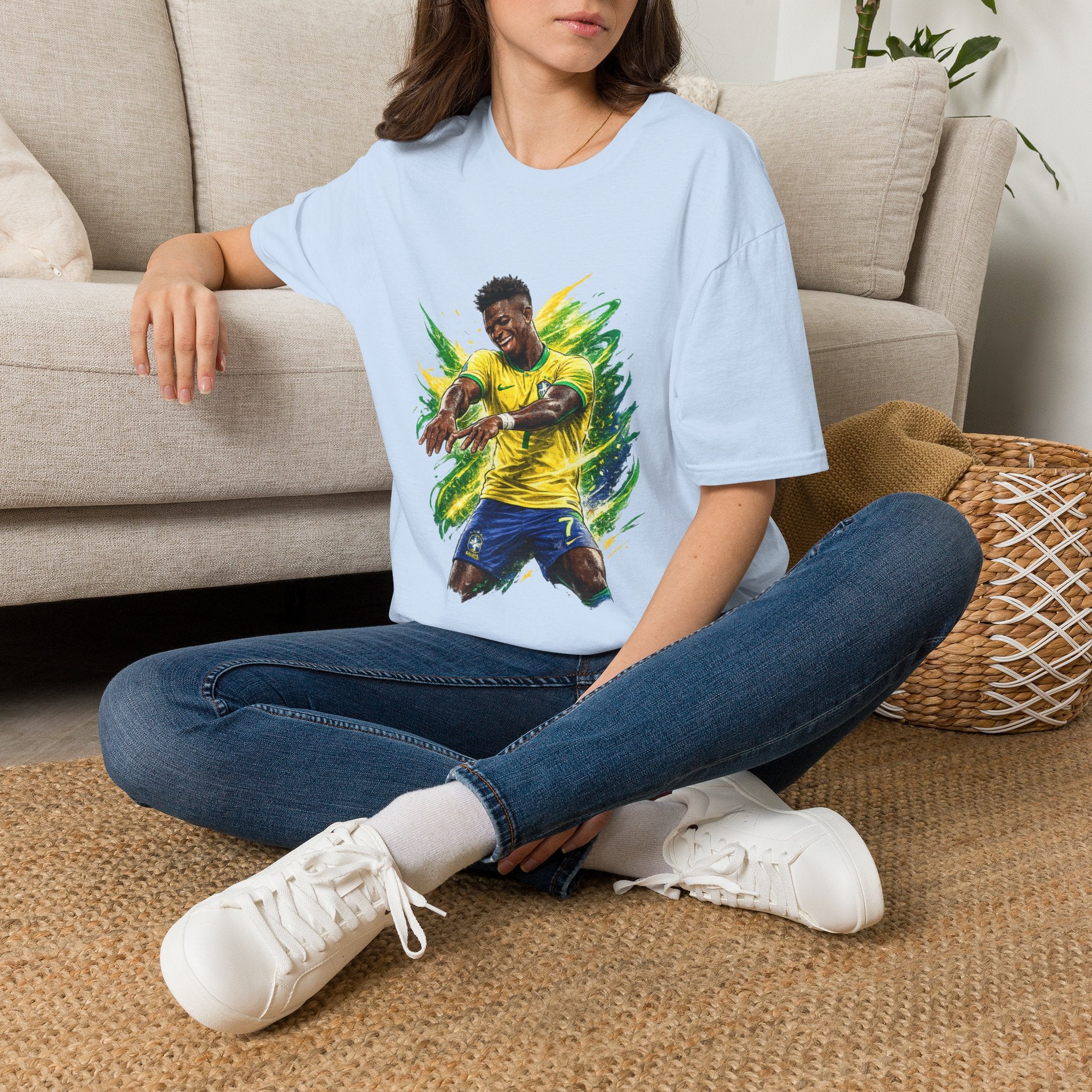 Brazil  Soccer Celebration T-Shirt — Brazilian Football Player Artwork