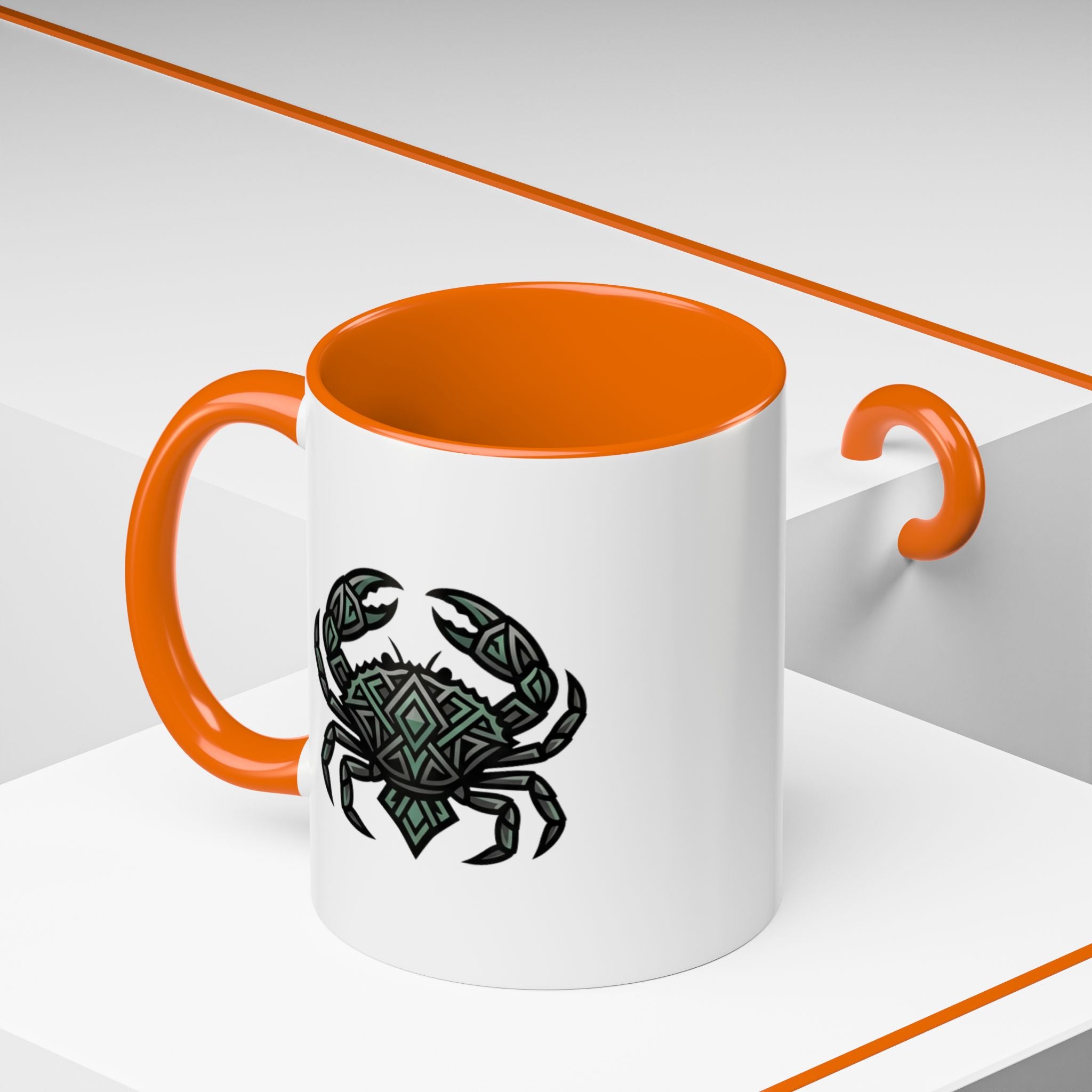 Cancer Zodiac Coffee Mug — Geometric Crab Accent Mug