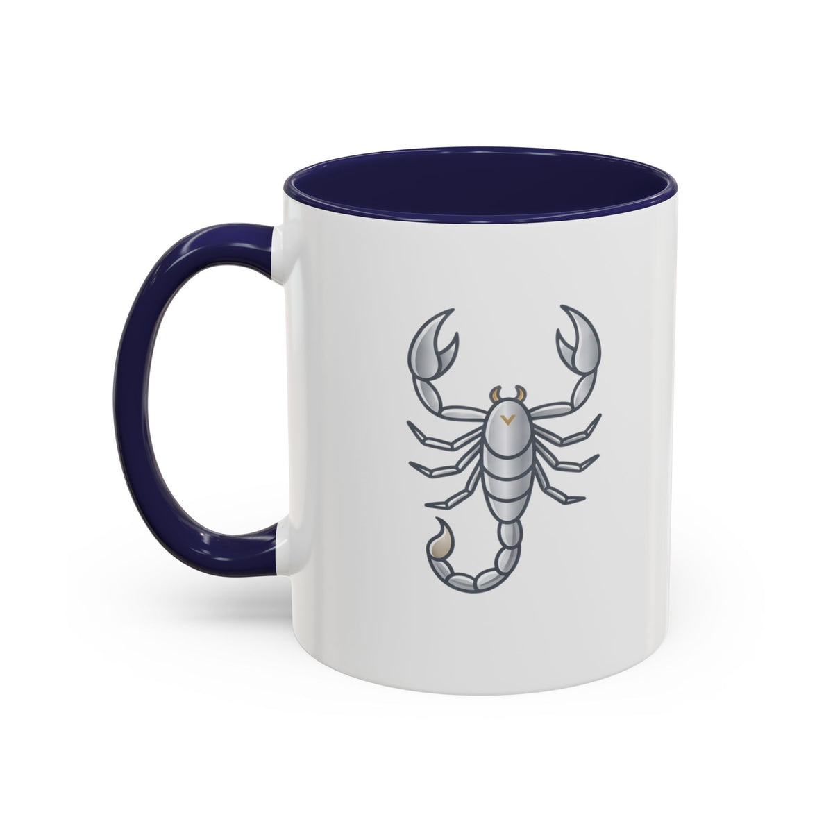 Scorpio Zodiac Accent Coffee Mug — Silver Scorpion Astrology Gift