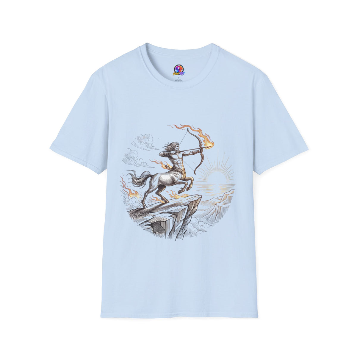 Sagittarius Centaur Archer T-Shirt — Mythical Archer Graphic Tee (Flaming Bow)