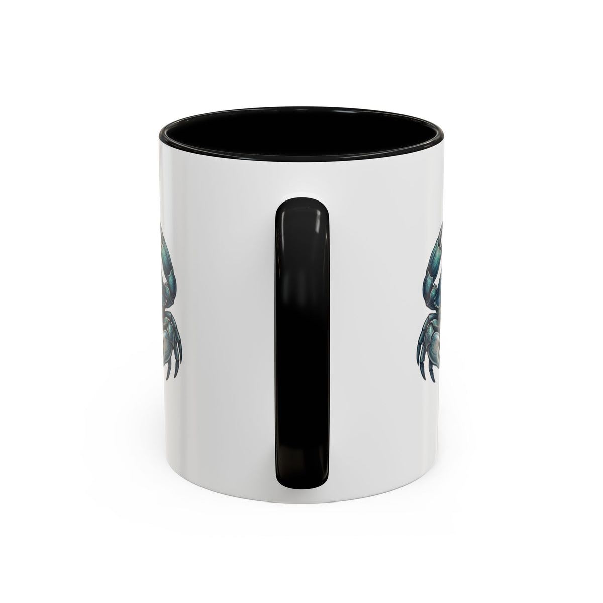 Cancer Zodiac Blue Crab Accent Coffee Mug — Nautical Beach Home Decor Gift